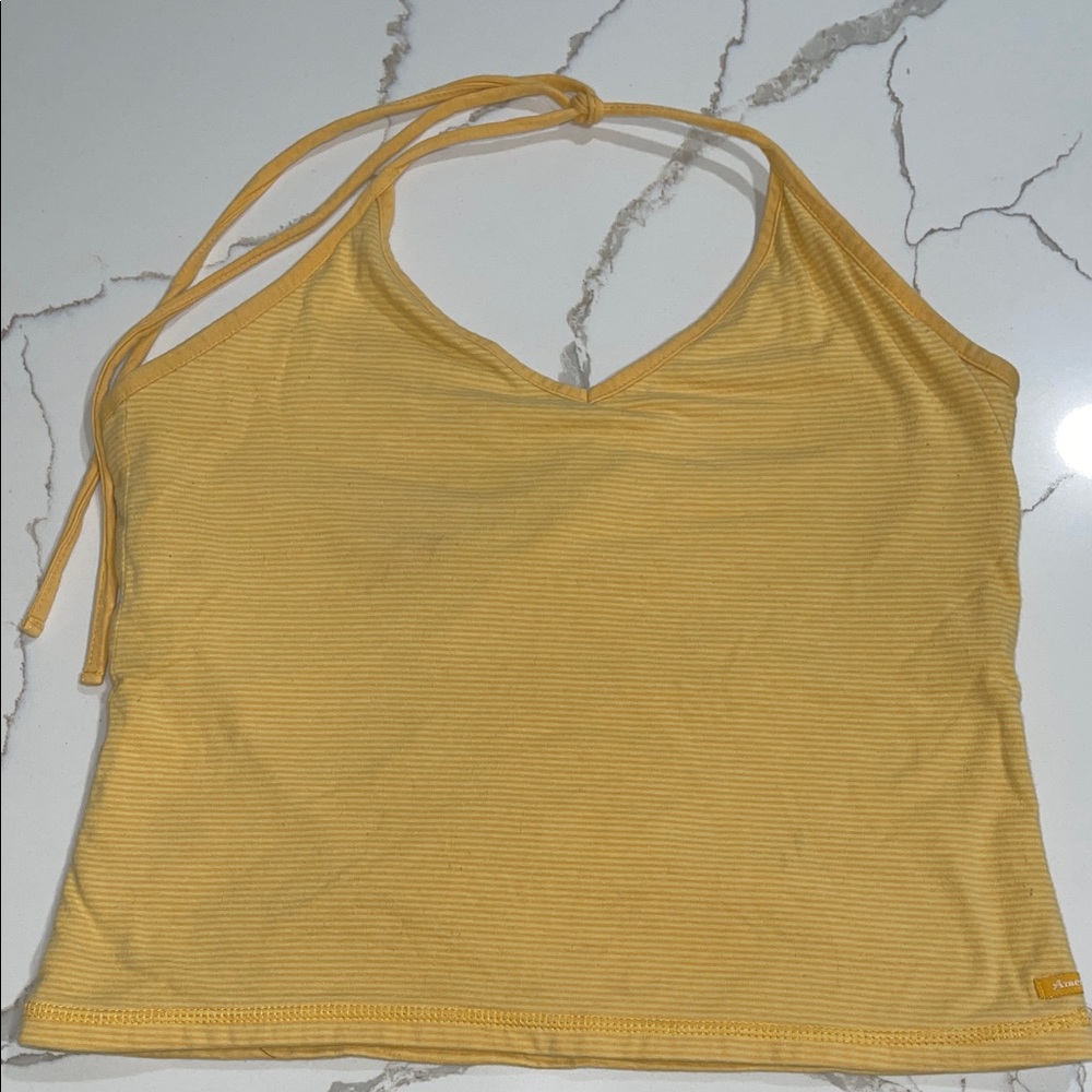 Y2K AMERICAN EAGLE Yellow Halter Neck Top